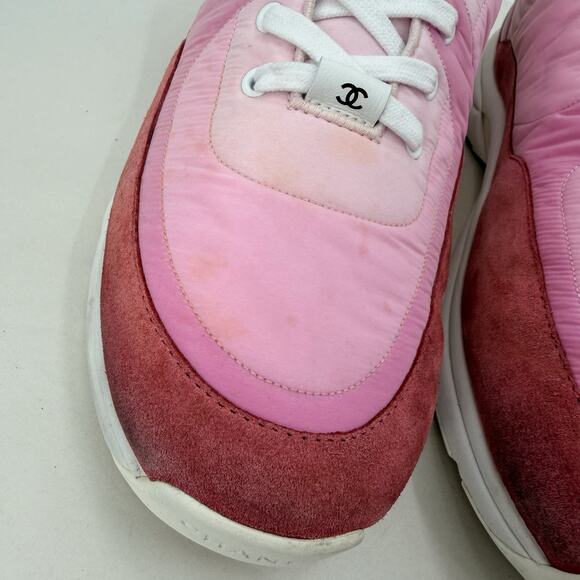 Chanel Pink Suede Calfskin & Nylon Sneakers G37137 Y55131 SIZE 46 US 13 MENS main image 14